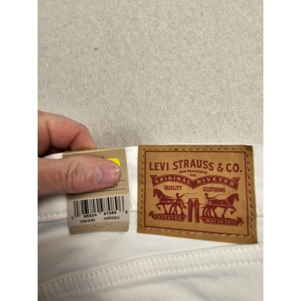 Levis Boyfriend Jeans Womens 4 X Short W27 L27 White Denim Mid Rise 198870306 - Picture 4 of 7